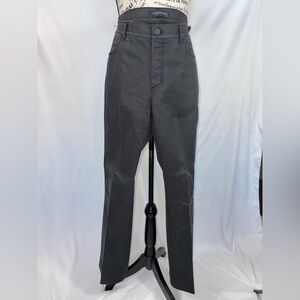 LAFAYETTE 148 Thompson Waxed Jeans Straight Leg High Rise Black Wash (v)